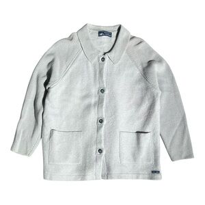 Saint James Wool Heavyweight Cardigan Gray Blue